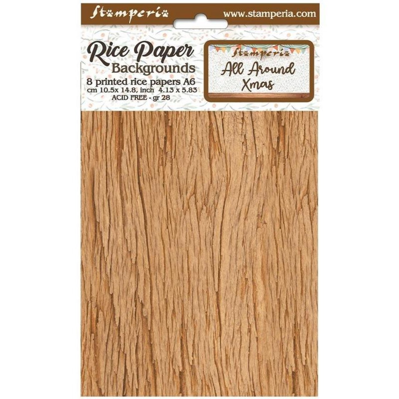 All Around Christmas A6 Rice Paper Backgrounds Pack - Stamperia